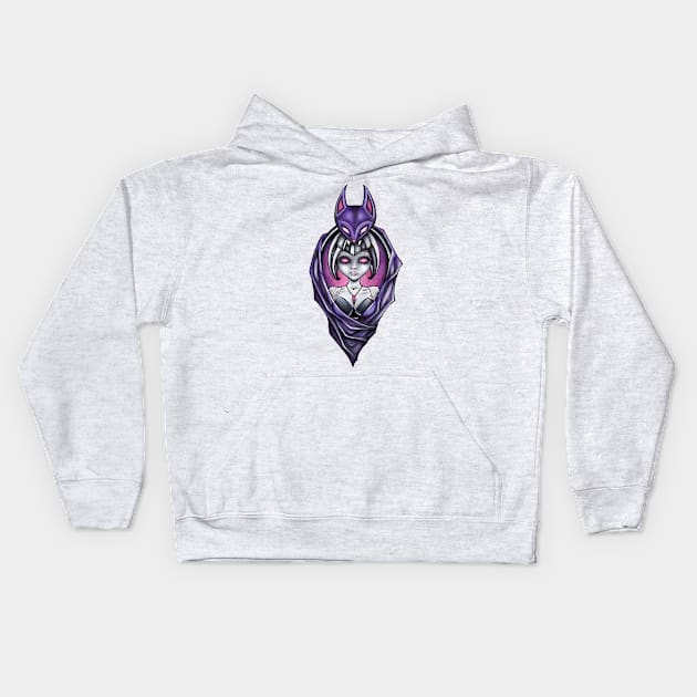 Isolared bat girl Kids Hoodie by trainwreck911